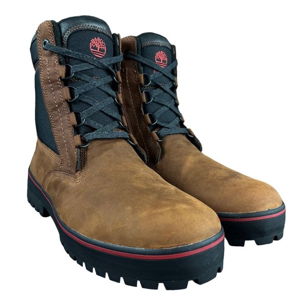 Timberland Spruce Mountain Warm Lined Rust Brown Leather Boots Men's Size 12 M - Picture 4 of 10